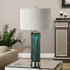 Uttermost Almanzora Blue Glass Lamp – Elegant Glass and Metal Table Lamp - 2 of 3