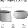 Rosemead Home & Garden Inc. 12" Dia Round Modern Concrete Outdoor Planter with Drain Natural Finish - 2 of 3