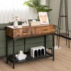 Costway Console CouchTable with 2 Drawers Metal Frame Entryway Table for Living Room - 2 of 4