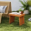 Tangkula 2PCS Outdoor Folding Side Table Patio Acacia Wood End Table w/ Slatted Tabletop - 2 of 4
