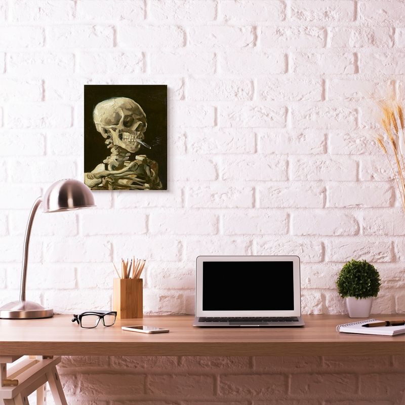 Stupell Industries Skeleton With A Smoke Tan Black Van Gogh Classical Painting, 3 of 6