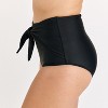 Calypsa Women's Plus Size Full Coverage High Waisted Bikini Bottom With Front Tie - 3 of 3