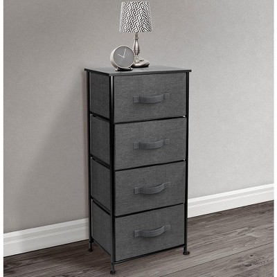 Sorbus 4-Drawer Black Fabric Storage Chest with Steel Frame