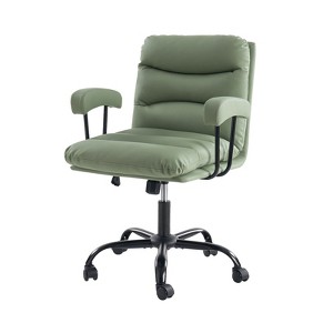Barnaby Modern Faux Leather Swivel Office Chair with Casters|HULALA HOME - 1 of 4