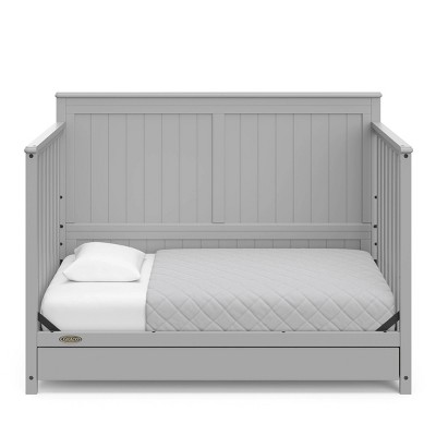 Pebble Gray 5-in-1 Convertible Crib with Storage Drawer