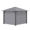 Outsunny 9.7' x 9.7' Patio Gazebo Aluminum Frame Outdoor Canopy Shelter with Sidewalls, Vented Roof for Garden, Lawn, Backyard, and Deck, Gray - 4 of 4