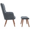 vidaXL Relaxing Chair with a Stool Dark Gray Velvet - 4 of 4