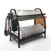 Fortune Candy 3-Pack 2-Tier Dish Drying Rack Set - Multifunctional Organizer– Space-Saving For Sink – Ideal Holiday Gift, Kitchen Gift, Black - 4 of 4