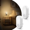 DORESshop 4-Pack 0.6W Plug-in Warm Night Light with Half-Diffuser, Horizontal Wall Lamp, Light Sensor & Two-Level Dimmer, US Dual Plug - 2 of 4
