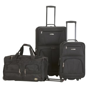 Rockland Spectra 3pc. Expandable Rolling Luggage Set - Black