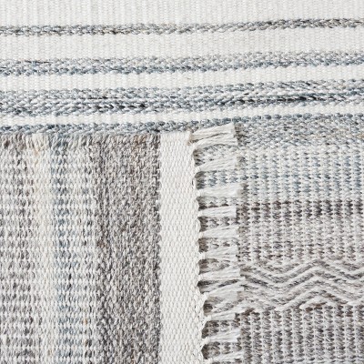 Bohemian Nomadic Ivory Synthetic 8' x 10' Flat Woven Rug