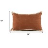 HomeRoots 16" X 24" Cinnamon And Natural Striped Cotton Lumbar Throw Pillow With Texture - 3 of 4