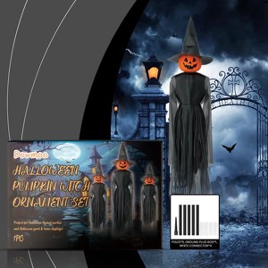Racxily Halloween Themed Enchanting Pumpkin Witch Hanging Set Unique Crafting Festive Charms Perfect for Events and Parties - 1 of 4