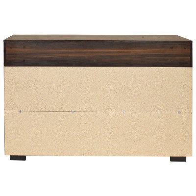 Anthony Coffee Brown Pine MDF Sideboard Buffet Cabinet with Shelves