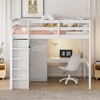 Whisen Wood Full Size Loft Bed with Built-in Wardrobe, Desk, Storage Shelves and Drawers - 3 of 4