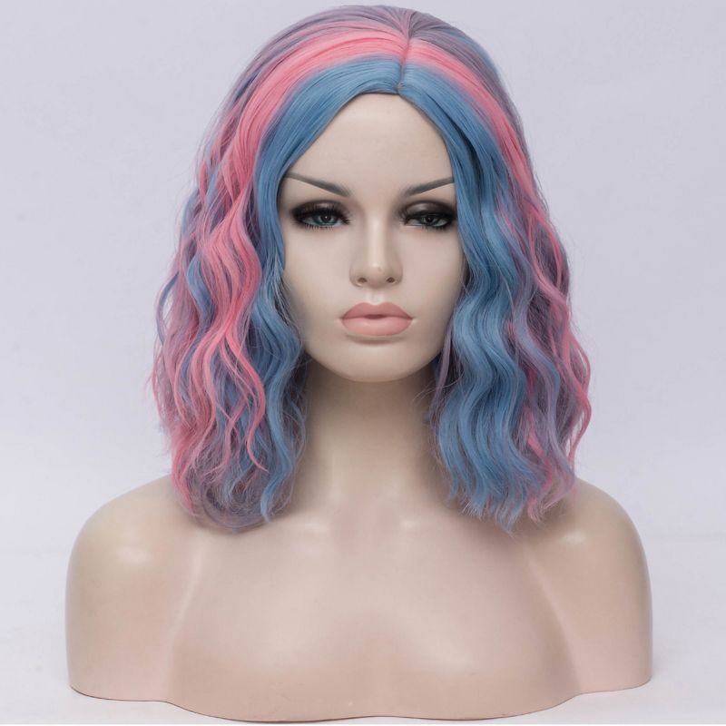Unique Bargains Curly Wig Human Hair Wigs for Women 14" with Wig Cap Shoulder Length Wig, 2 of 7