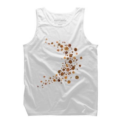 Men's Design By Humans Golden Flower Buds Breeze By designnatures Tank Top