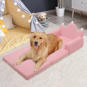 Tiara-Shaped Convertible Dog Bed And Sofa, 22.8"×18.8"×15.7", W/ Plush Cushion & Machine-Washable Cover, Stylish Colors - 1 of 4