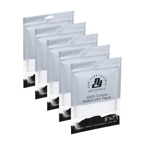 New York Central Watercolor Paper Sheets, 5x7 Inch, 300lb Cold Press, Pack of 25 - Professional Grade, Acid-Free, Archival, Superior Surface Stability - 1 of 4