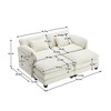 NicBex Chenille Sectional Sofa with 2 Ottomans and Removable Armrests for Living Room,Bedroom,Apartment,Beige - 3 of 4