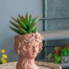 VisioGear Head Bust Planter, Indoor Outdoor Home Garden Decor, Modern Design for Indoor and Outdoor Spaces, Brown, 7.9"*8.9"*11.6" - 4 of 4