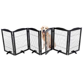 PETMAKER Pet Gate - Indoor Folding Dog Fence for Stairs or Doorways - Freestanding Play Pen