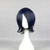 Unique Bargains Women's Halloween Wigs 12" Blue Black with Wig Cap - 2 of 4