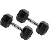 Keppi 25lb Premium Rubber Encased Hex Dumbbell, Pairs - 2 of 4