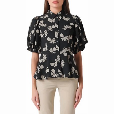 Women's Peplum Hem Blouse - GRACIA