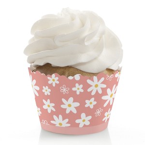 Big Dot of Happiness Pink Daisy Flowers - Floral Party Decorations - Party Cupcake Wrappers - Set of 12 - 1 of 4
