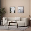 DOMETOUR 75 Inch Modern Loveseat for Living Room Bedroom, Mid Century Fabric Upholstered Couch Rectangular Armrest Sofa - 3 of 4