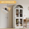 Jojoka Arched Cabinet 71.6" Tall Kitchen Pantry, Farmhouse Storage Cabinet, Large Bookshelf with Doors, 5 Tier Kitchen Cabinets for Dining Room - 4 of 4