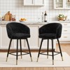 Bekrvio Swivel Counter Height Bar Stools Set of 2, 26" Modern Upholstered Barstools with Barrel Arms & Backs, Bar Stools for Kitchen Island - 3 of 4