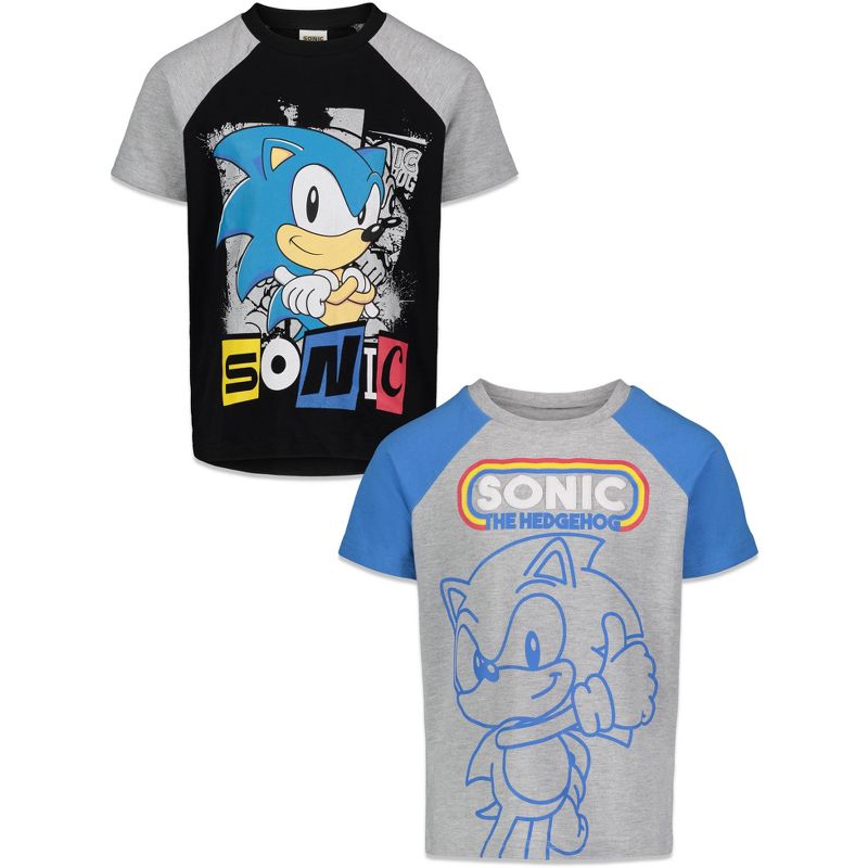 SEGA Sonic The Hedgehog Little Boys 2 Pack Raglan Graphic T-Shirt , 1 of 4