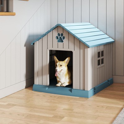 31" Weatherproof Outdoor Dog House with Apex Roof ¨C Durable Kennel Shelter for Medium Dogs