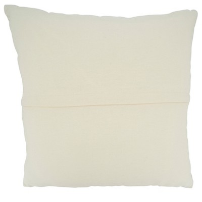 Blue and Beige Striped Woven Cotton Pillow Cover