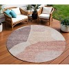 Blush Pink And Mauve Abstract Washable Indoor Outdoor Area Rug - 2 of 4