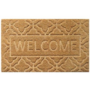Gardenised Heavy Duty Coco Coir Doormat with Non Slip PVC Baking Embossed Welcome Design Coconut Fiber Floor Mat 18x30" - 1 of 4