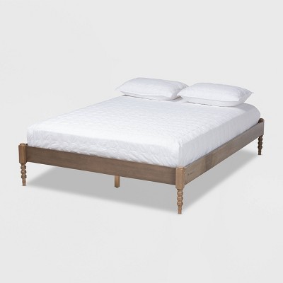Cielle French Bohemian Wood Platform Bed Frame - Baxton Studio