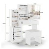Vanity Desk With Mirror and LED Lights, Makeup Vanity Desk With Sliding Mirror, Power Outlet, Dressing Table With 4 Drawers - 2 of 4