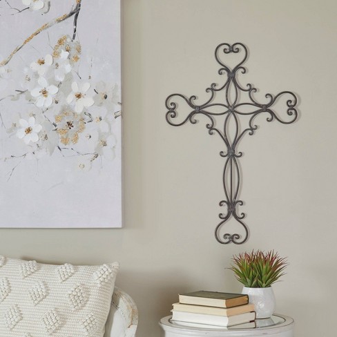 Metal Floral Wall Decor Gray - Olivia & May : Target