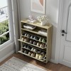 Farmhouse Shoe Storage Cabinet with Barn Door Design with Open Storage for Entryway,Foyer,Hallway - 3 of 4
