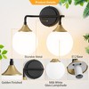 POWLIG 14.17-in 2-Light Black Gold Dimmable Bathroom Vanity Light with 5.9in Milk Opal Glass Globe Shade - 4 of 4