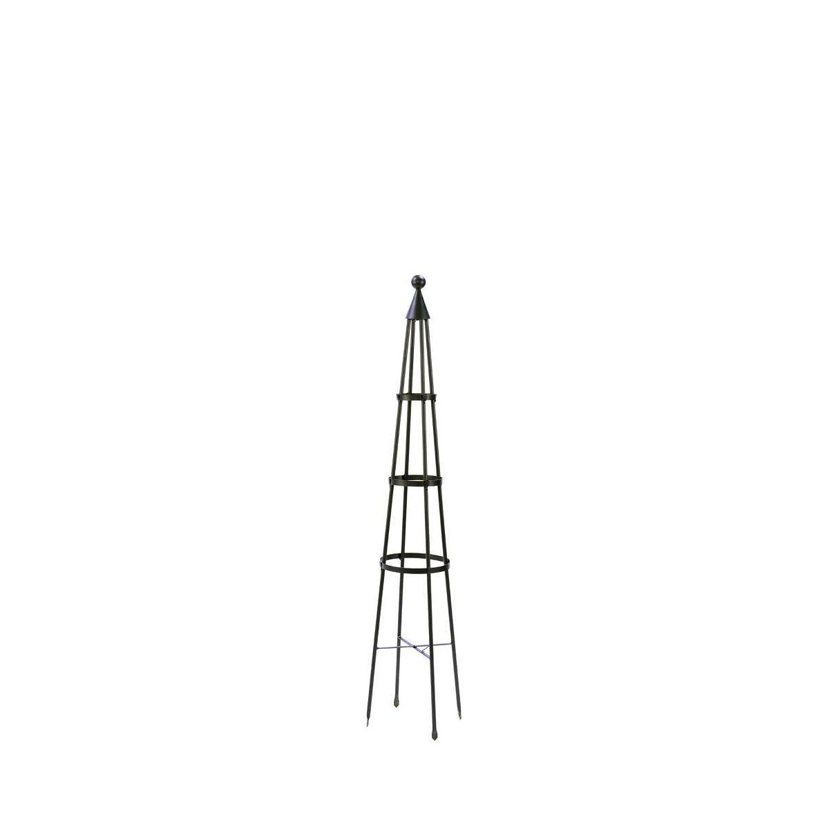 60" Tall Iron Obelisk Garden Trellis Graphite Powder Coat Finish - Achla Designs