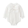 MyKids-USA Baby Solid Color Big Bow Patched Design Beautiful Princess Onesies - 2 of 4
