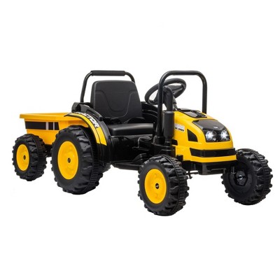12V Electric Ride-On Tractor for Kids with Trailer