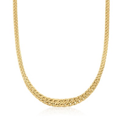 Ross-Simons Italian 14kt Yellow Gold Graduated Modified Wheat-Link Necklace Size 20