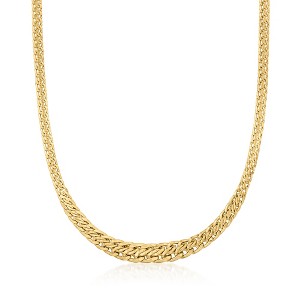 Ross-Simons Italian 14kt Yellow Gold Graduated Modified Wheat-Link Necklace Size 20 - 1 of 4