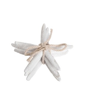 Beachcombers Small White Resin Mini Starfish, Set of 3 – Beach Coastal Decor - 1 of 2