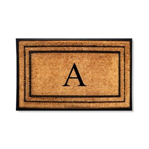 A1HC Natural Coir & Rubber Monogrammed 24"X39" Door Mat, Heavy Duty, Non-Slip Outdoor Entry Doormats - 1 of 4